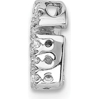 14K White Gold Diamond Letter G Initial Charm with 15 Round Diamonds - 0.01 Carat Total Diamond Weight by Oro Pregiato