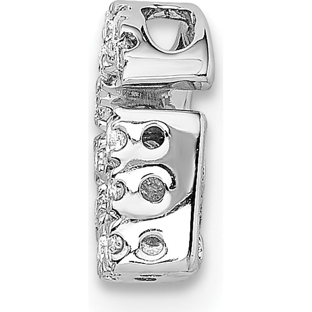 14K White Gold Diamond Letter G Initial Charm with 15 Round Diamonds - 0.01 Carat Total Diamond Weight by Oro Pregiato