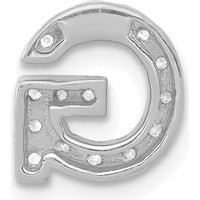 14K White Gold Diamond Letter G Initial Charm with 15 Round Diamonds - 0.01 Carat Total Diamond Weight by Oro Pregiato