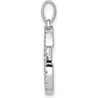 14K White Gold Diamond Letter G Initial Pendant - 0.10 Carat Total Diamond Weight by Monteluci Fine Jewelry