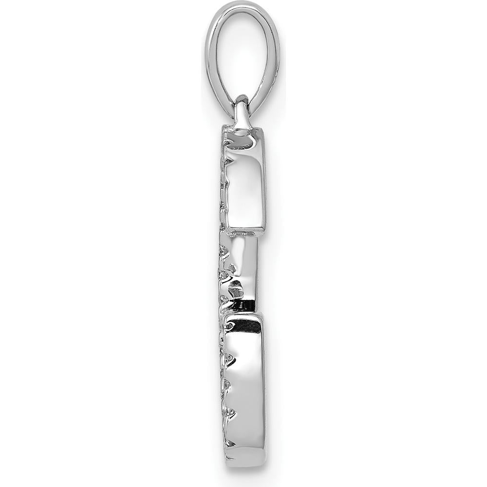 14K White Gold Diamond Letter G Initial Pendant - 0.10 Carat Total Diamond Weight by Monteluci Fine Jewelry