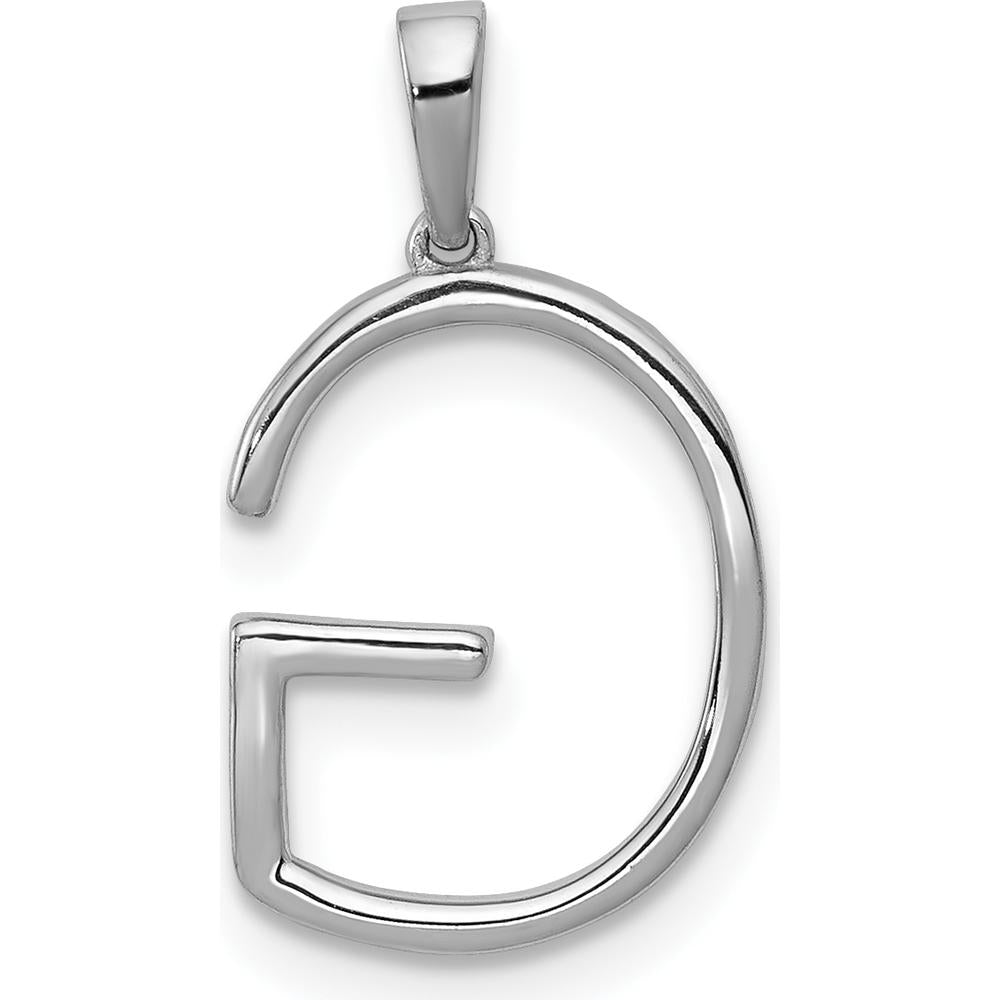 14K White Gold Diamond Letter G Initial Pendant - 0.10 Carat Total Diamond Weight by Monteluci Fine Jewelry