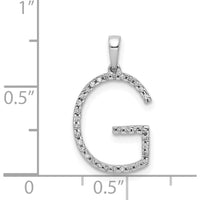 14K White Gold Diamond Letter G Initial Pendant - 0.10 Carat Total Diamond Weight by Monteluci Fine Jewelry