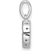 14K White Gold Diamond Letter G Initial Pendant with Rhodium-Plated Finish by Oro Pregiato