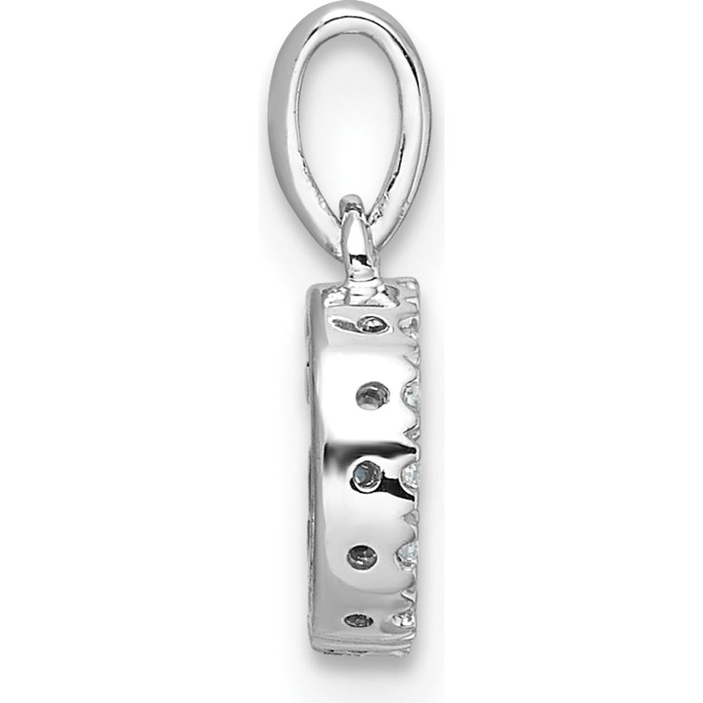 14K White Gold Diamond Letter G Initial Pendant with Rhodium-Plated Finish by Oro Pregiato