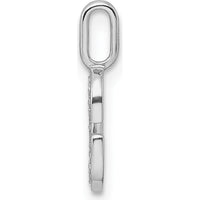 14K White Gold Diamond Letter "G" Initial Pendant with Rhodium Plating by Oro Pregiato