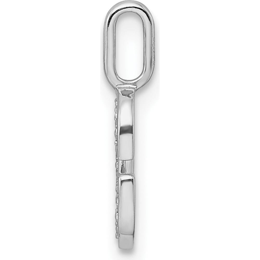 14K White Gold Diamond Letter "G" Initial Pendant with Rhodium Plating by Oro Pregiato