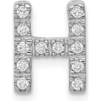 14K White Gold Diamond Letter H Initial Charm with 12 Round Diamonds - 0.01 Carat Total Diamond Weight by Oro Pregiato