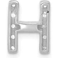 14K White Gold Diamond Letter H Initial Charm with 12 Round Diamonds - 0.01 Carat Total Diamond Weight by Oro Pregiato