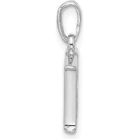 14K White Gold Diamond Letter H Pendant with Round Diamonds - 0.01 Carat Total Diamond Weight by Oro Pregiato