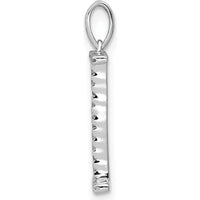 14K White Gold Diamond Letter I Pendant - 0.088 Carat Total Diamond Weight by Monteluci Fine Jewelry