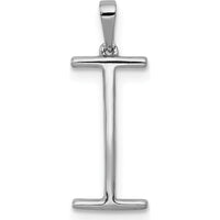 14K White Gold Diamond Letter I Pendant - 0.088 Carat Total Diamond Weight by Monteluci Fine Jewelry