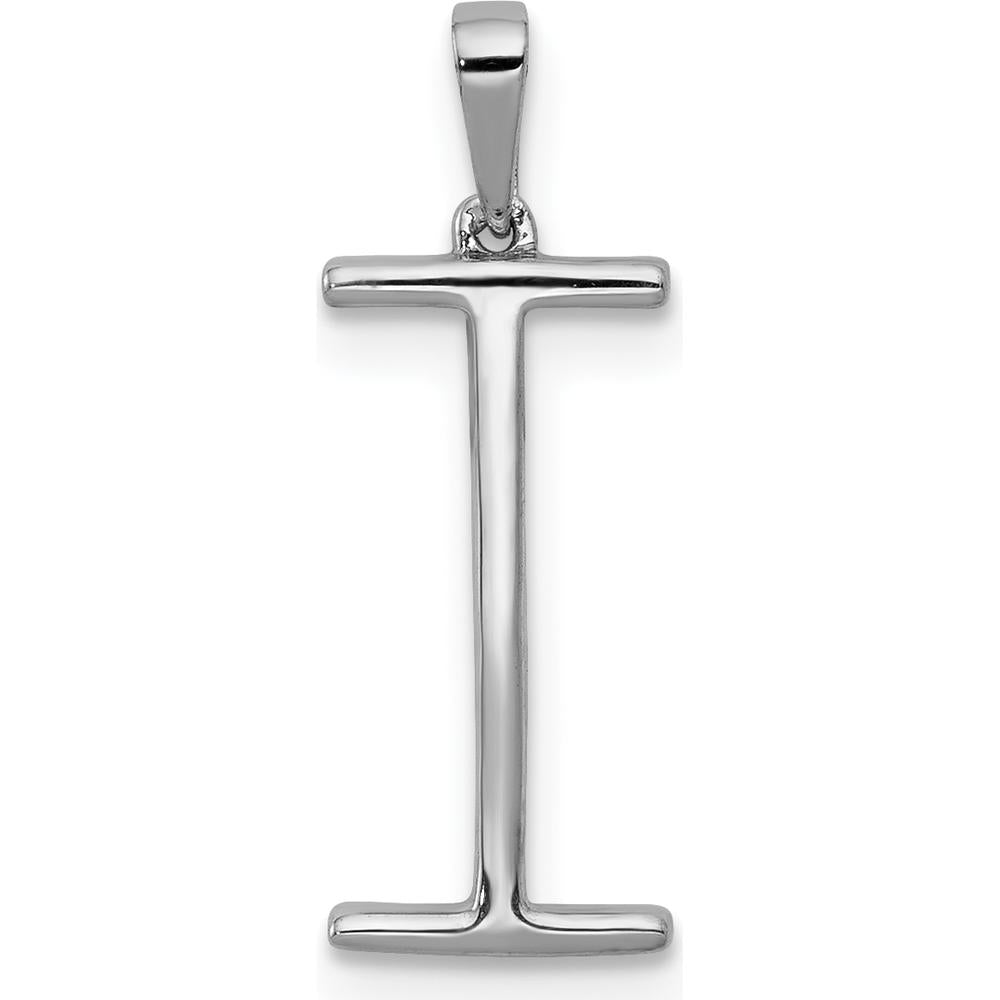14K White Gold Diamond Letter I Pendant - 0.088 Carat Total Diamond Weight by Monteluci Fine Jewelry