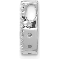 14K White Gold Diamond Letter J Initial Charm with 9 Round Diamonds - 0.09 Carat Total Diamond Weight by Oro Pregiato