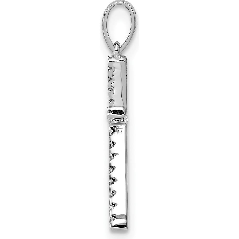14K White Gold Diamond Letter K Initial Pendant - 0.084 Carat Total Diamond Weight by Oro Pregiato
