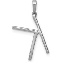 14K White Gold Diamond Letter K Initial Pendant - 0.084 Carat Total Diamond Weight by Oro Pregiato