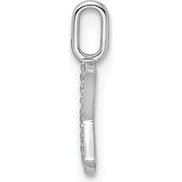 14K White Gold Diamond Letter K Initial Pendant - 0.10 Carat Total Diamond Weight by Oro Pregiato