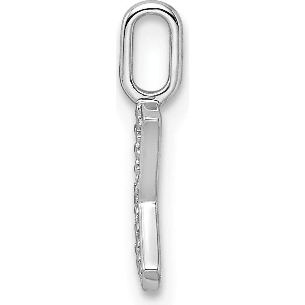 14K White Gold Diamond Letter K Initial Pendant - 0.10 Carat Total Diamond Weight by Oro Pregiato
