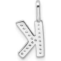 14K White Gold Diamond Letter K Initial Pendant - 0.10 Carat Total Diamond Weight by Oro Pregiato