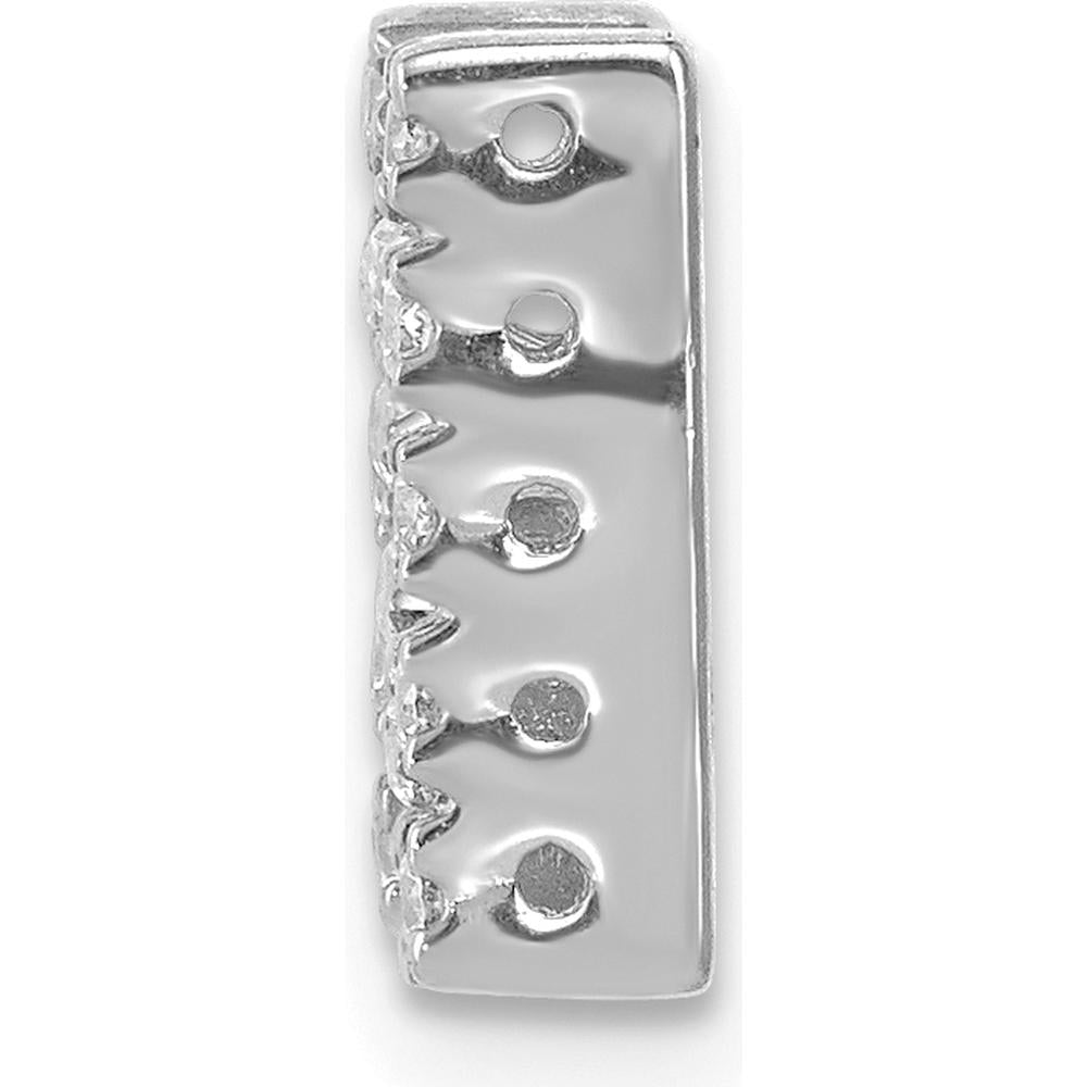 14K White Gold Diamond Letter N Charm with Round Diamonds - 0.01 Carat Total Diamond Weight by Monteluci Fine Jewelry