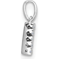 14K White Gold Diamond Letter N Initial Pendant with Polished Finish by Oro Pregiato