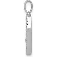 14K White Gold Diamond Letter N Pendant with 35 Round Diamonds - 0.10 Carat Total Diamond Weight by Oro Pregiato