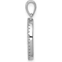 14K White Gold Diamond Letter O Initial Pendant with 34 Round Diamonds - 0.10 Carat Total Diamond Weight by Oro Pregiato