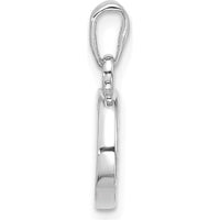 14K White Gold Diamond Letter O Initial Pendant with Round Diamonds - 0.02 Carat Total Diamond Weight by Oro Pregiato