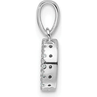 14K White Gold Diamond Letter O Pendant with Rhodium Plating by Oro Pregiato