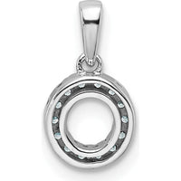 14K White Gold Diamond Letter O Pendant with Rhodium Plating by Oro Pregiato