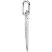 14K White Gold Diamond Letter P Dog Tag Charm - Personalized with Diamonds by Oro Pregiato