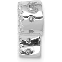 14K White Gold Diamond Letter P Initial Charm with Round Diamonds - 0.01 Carat Total Diamond Weight by Oro Pregiato