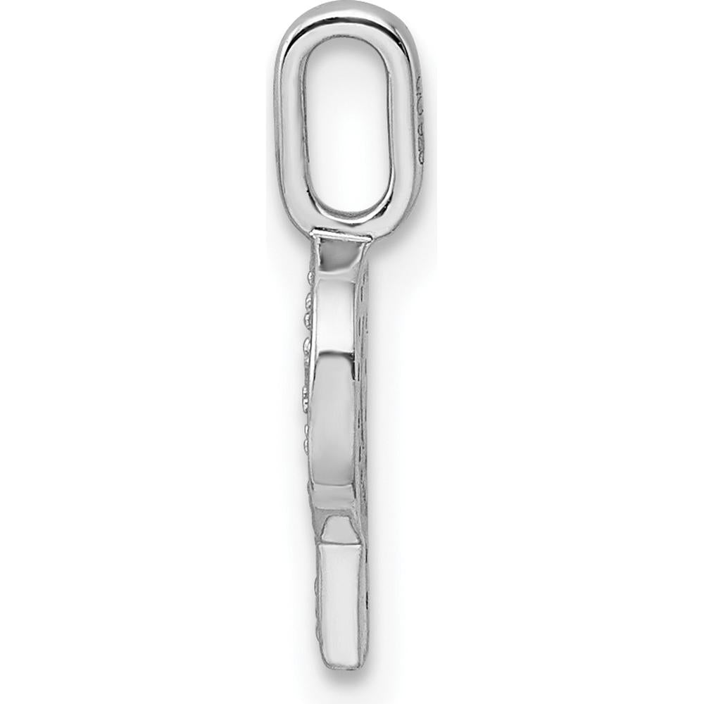 14K White Gold Diamond Letter P Initial Pendant - 0.15 Carat Total Diamond Weight by Oro Pregiato