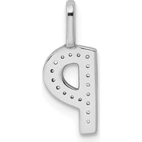14K White Gold Diamond Letter P Initial Pendant - 0.15 Carat Total Diamond Weight by Oro Pregiato
