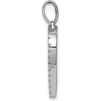 14K White Gold Diamond Letter P Initial Pendant with 27 Round Cut Diamonds - 0.004 Carat Total Diamond Weight by Monteluci Fine Jewelry