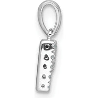 14K White Gold Diamond Letter P Pendant with Rhodium-Plated Finish by Oro Pregiato