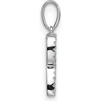 14K White Gold Diamond Letter R Initial Pendant - 0.20 Carat Total Diamond Weight by Oro Pregiato