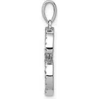 14K White Gold Diamond Letter S Initial Pendant with 37 Round Diamonds - 0.004 Carat Total Diamond Weight by Oro Pregiato