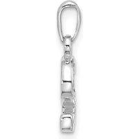14K White Gold Diamond Letter S Pendant with Round Faceted Diamonds - 0.01 Carat Total Diamond Weight by Oro Pregiato