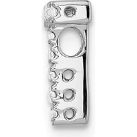 14K White Gold Diamond Letter T Initial Charm with 9 Round Diamonds - 0.01 Carat Total Diamond Weight by Oro Pregiato