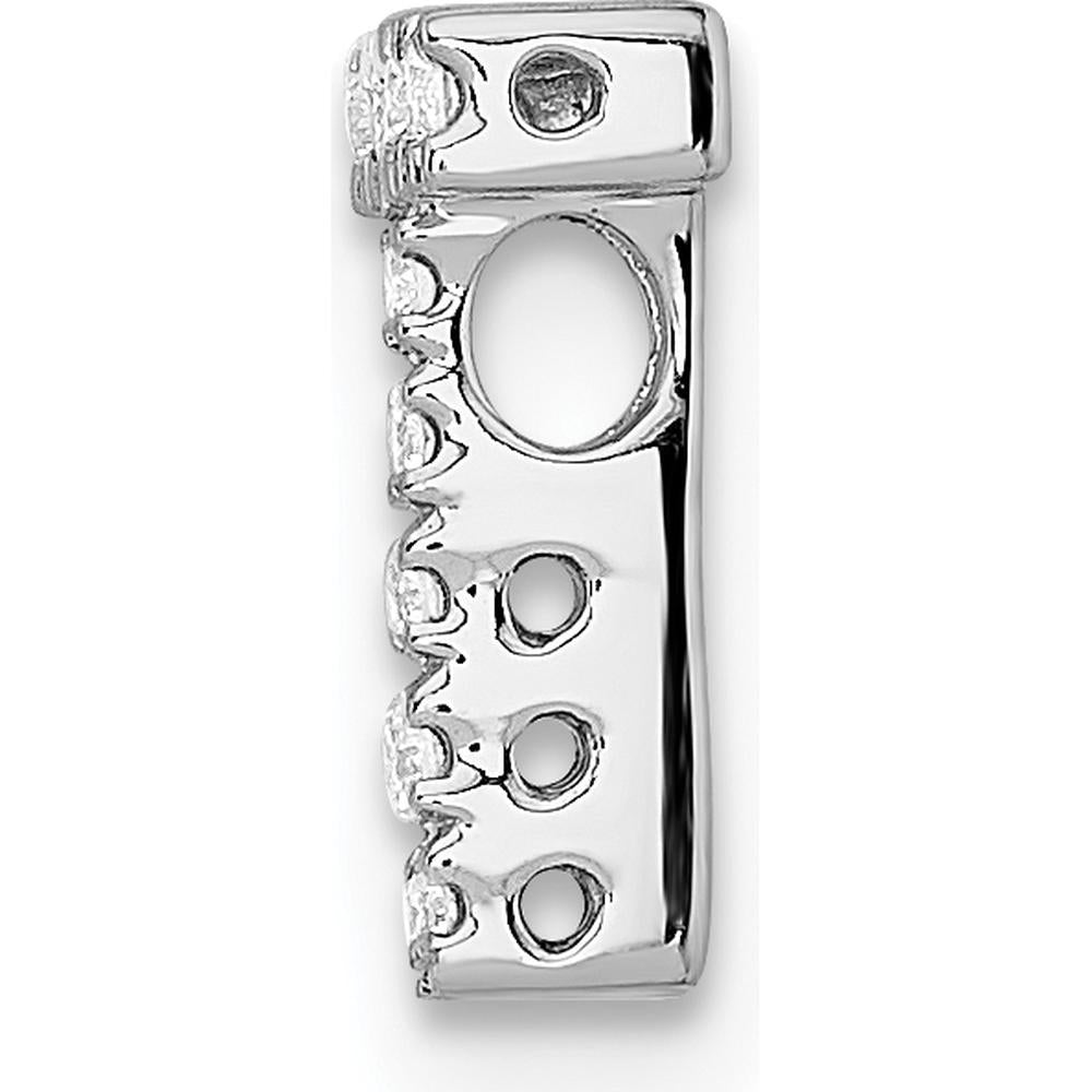 14K White Gold Diamond Letter T Initial Charm with 9 Round Diamonds - 0.01 Carat Total Diamond Weight by Oro Pregiato