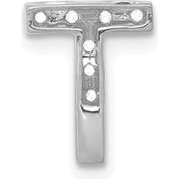 14K White Gold Diamond Letter T Initial Charm with 9 Round Diamonds - 0.01 Carat Total Diamond Weight by Oro Pregiato