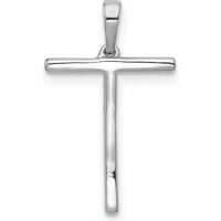 14K White Gold Diamond Letter "T" Pendant - 21 Round Diamonds - 0.004 Carat Total Diamond Weight by Oro Pregiato