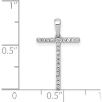 14K White Gold Diamond Letter "T" Pendant - 21 Round Diamonds - 0.004 Carat Total Diamond Weight by Oro Pregiato