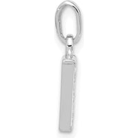 14K White Gold Diamond Letter V Initial Pendant with Faceted White Diamonds - 0.01 Carat Total Diamond Weight by Oro Pregiato