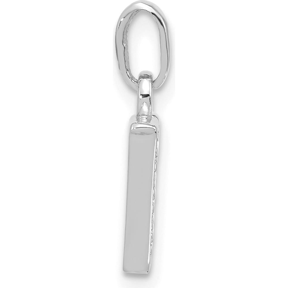 14K White Gold Diamond Letter V Initial Pendant with Faceted White Diamonds - 0.01 Carat Total Diamond Weight by Oro Pregiato