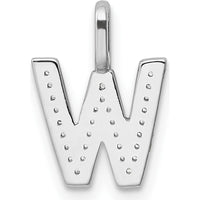 14K White Gold Diamond Letter W Initial Pendant - 0.15 Carat Total Diamond Weight by Oro Pregiato