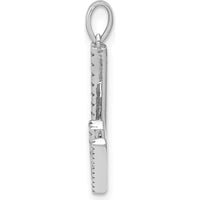 14K White Gold Diamond Letter W Initial Pendant with 32 Round Diamonds - 0.004 Carat Total Diamond Weight by Oro Pregiato