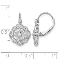 14K White Gold Diamond Leverback Earrings with 18 Round Natural Diamonds - 0.04 Carat Total Diamond Weight by Monteluci Fine Jewelry