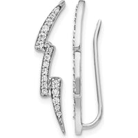 14K White Gold Diamond Lightning Ear Climbers - 0.66 Carats Total Diamond Weight by Monteluci Fine Jewelry